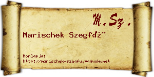 Marischek Szegfű névjegykártya